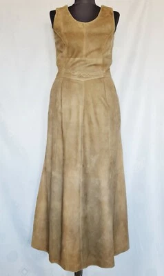 VESTIDO MUJER VINTAGE DISTLER OKTOBERFEST DIRNDL CUERO MARRÓN MACIZO: US6/EU34 Foto 1 de 4
