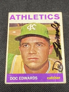 Doc Edwards Athletics Signed Auto Autographed 1964 Topps Card #174 ~ COA - Picture 1 of 6