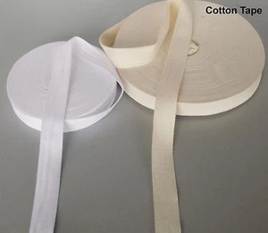 20MM (3/4") wide white,Natural Cotton Webbing Apron herringbone Bunting Tape - Picture 1 of 1