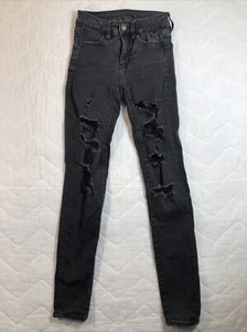 American Eagle Jeans Women’s 00 Black Denim Next Level Stretch Jegging - Picture 1 of 21