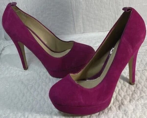 Aldo Pink Fuchsia Suede Women's Platform High Heel Stilettos Pumps Shoes Size 8 - Picture 1 of 12