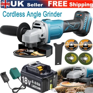 For Makita 125mm Cordless Angle Grinder Brushless with Battery & Charger +4*Disc - Picture 1 of 12