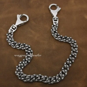 Huge Stainless Steel Clasp Skull KeyChain Mens Wallet Chain 5Q012WC2 BZ - Picture 1 of 18