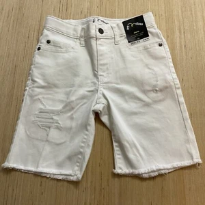 Art Class Girls Tween White Frayed Hem Distressed Jean Shorts Size 10 New - Picture 1 of 4