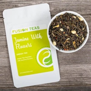 Jasmine with Flowers Green Tea - Loose Leaf - Fusion Teas - Picture 1 of 5