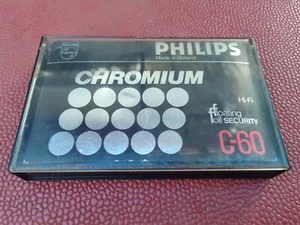 PHILIPS CHROMIUM C60 Vintage 1978 Blank Audio Cassette Tape CrO2 Made in Holland - Imagen 1 de 4