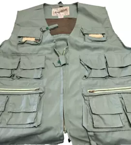 Vintage Expedition Fly Fishing Vest Size XL Fly Puff Green - Picture 1 of 9