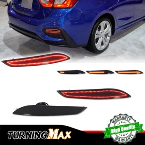 Smoked LED Bumper Reflector Tail Brake Rear Fog Lights For Chevrolet Cruze 16-19 - Picture 1 of 12
