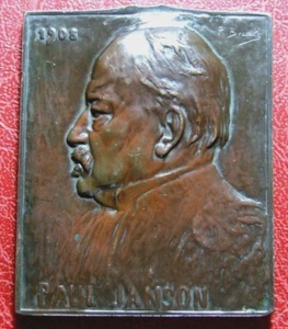 Art Nouveau Paul Janson Walloon Belgian liberal politician 1908 medal P. BRAUKS - Picture 1 of 3