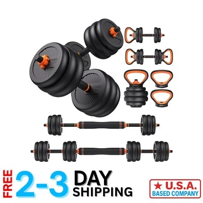 Juego de mancuernas ajustables 5 en 1 (20-90 libras) para hombres y mujeres - gimnasio en casa todo en uno Foto 1 de 4