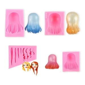 Q Version Silicone Molds Dolls Hair Shaped Resin Molds Statue Making Epoxy Molds - Picture 1 of 8
