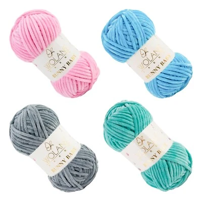 Wolans Bunny Baby Super Soft Chenille Yarn Wool Knitting Crochet Amigurumi