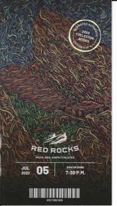 RED ROCKS PARK AND AMPHITHEATRE - 2022 Collector Series Design 3/4 Ticket - Picture 1 of 2