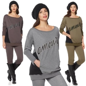 French Rendez Vous Isere Embroidered Boatneck Sweatshirt 504899-J - Picture 1 of 4