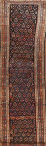 Pre-1900 Vegetable Dye Bakhtiari Runner Rug Antique Handmade Hallway Carpet 4x19 - Picture 1 of 22