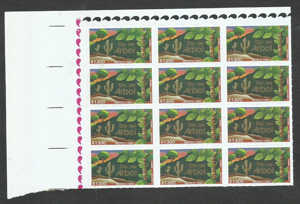 МЕКСИКА, «ДЕНЬ ДЕРЕВА», БЛОК ИЗ 12 МАРОК, КАК НОВЫЕ БЕЗ НАКЛЕЕК И СЛЕДОВ - Изображение 1 из 1