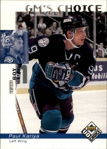 1998-99 UD Choice Anaheim Ducks Hockey Card #224 Paul Kariya GM