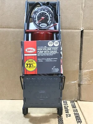 Bomba de aire Bell Airstomper 500 bomba de pie de alto volumen con medidor 100 PSI rojo Foto 1 de 4