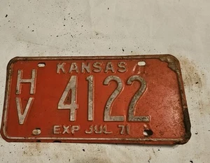 1971 Kansas Nummernschild Harvey County Sammler Man Cave Garage HV 4122 - Bild 1 von 3
