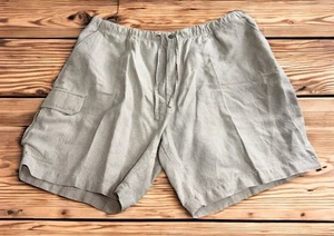 Pantalones Cortos Caribeños Beige Lino Talla 48 Grande Cordón Cintura Elástica 8.5" Entrepierna Para Hombres - Imagen 1 de 7