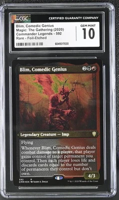 BLIM, COMEDIC GENIUS Commander Legends Etched Foil Rare CGC 10 MTG - Image 1 of 2