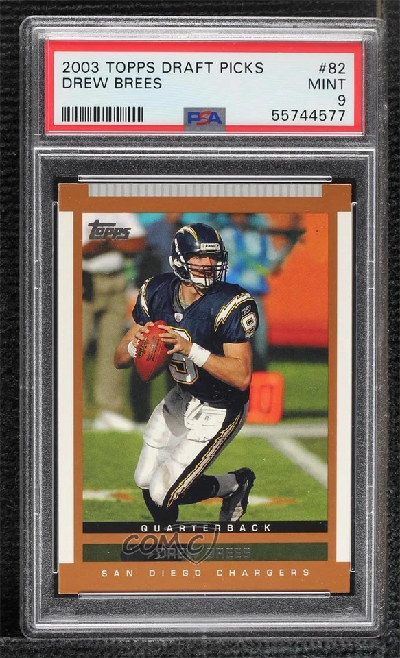 2003 Topps Draft Picks & Prospects Drew Brees #82 PSA 9 MINT - Image 1 of 2