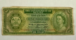Belize 1976 One Dollar Banknote Circulated See Pics 939870 - Picture 1 of 6