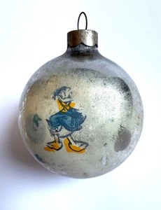 Adorno navideño vintage de cristal de mercurio del pato Donald de Disney raro años 50 - Imagen 1 de 2