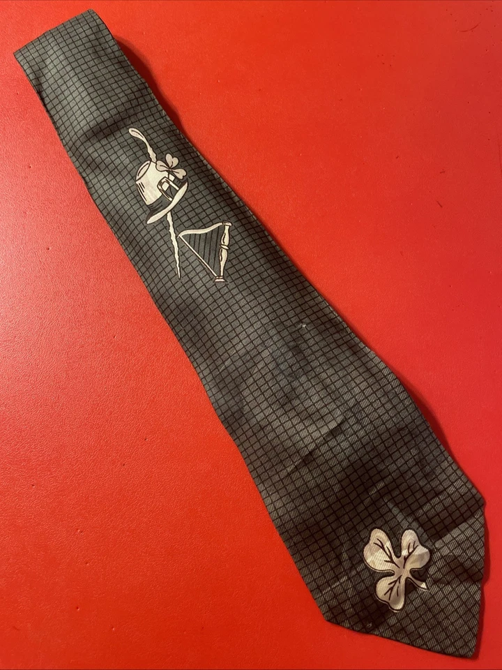 Corbata oscilante vintage años 40 Rayón Sir By Botany Atomic Art Deco tema irlandés Rockabilly Foto 1 de 4