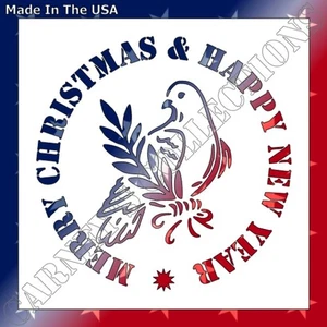 Plastic Stencil - Christmas New Year Dove (SB205) (9", 10", 11" or 12") - Picture 1 of 3