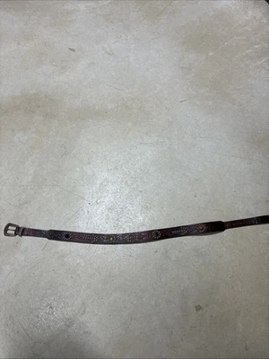 Cinturón vaquero vintage Rockabilly de los años 40 de cuero con joyas rodeo Western Foto 1 de 4