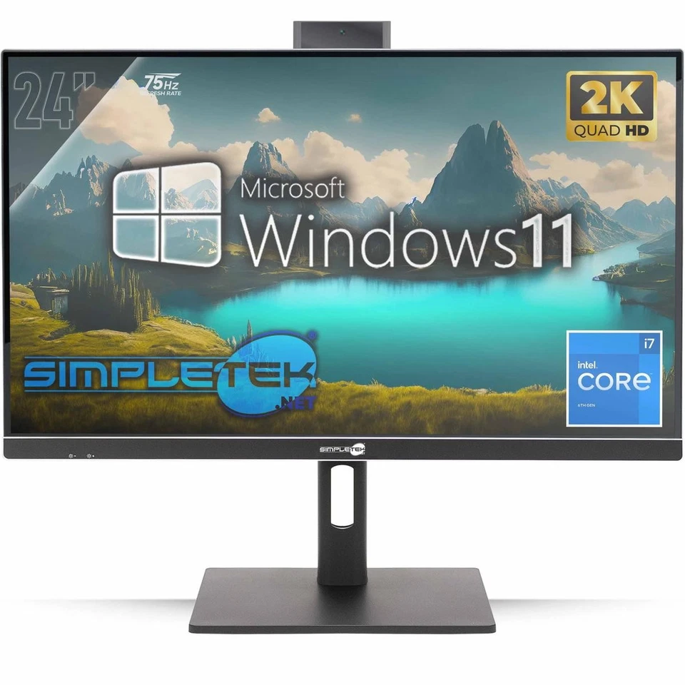 All In One 24" 2K 75Hz I7 6Th Gen Win 11 Ram 32Gb Ssd 2Tb Gpu Gtx1650 4Gb Gaming - Image 1 of 4