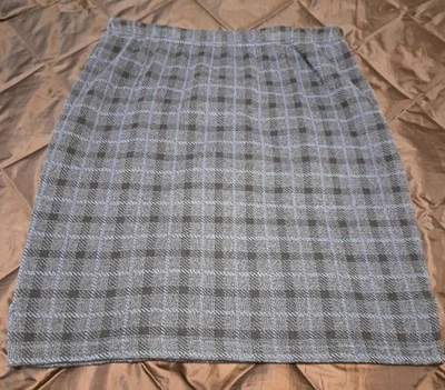 Falda corta de punto a cuadros Joan Vass de los 90 EE. UU. mezcla de algodón ~ talla 3 Foto 1 de 4