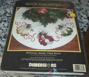 Dimensions Gold Collection Counted Cross Stitch Kit Mystical Angel Tree Skirt - Picture 1 of 2