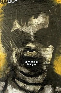 “Leatherface” original horror art watercolour paint & gouache on woodboard - Picture 1 of 2