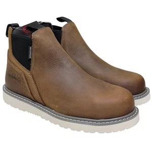 Wolverine Hombres Comercio Cuña Romeo Puntera de Acero Chelsea Botas de Trabajo Talla EE. UU. 11M Marrón - Imagen 1 de 5