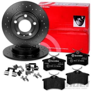 PERFOROWANE SPORTOWE TARCZE HAMULCOWE BREMBO + KLOCKI TYLNE do VW GOLF 5 6 EOS SCIROCCO - Zdjęcie 1 z 4