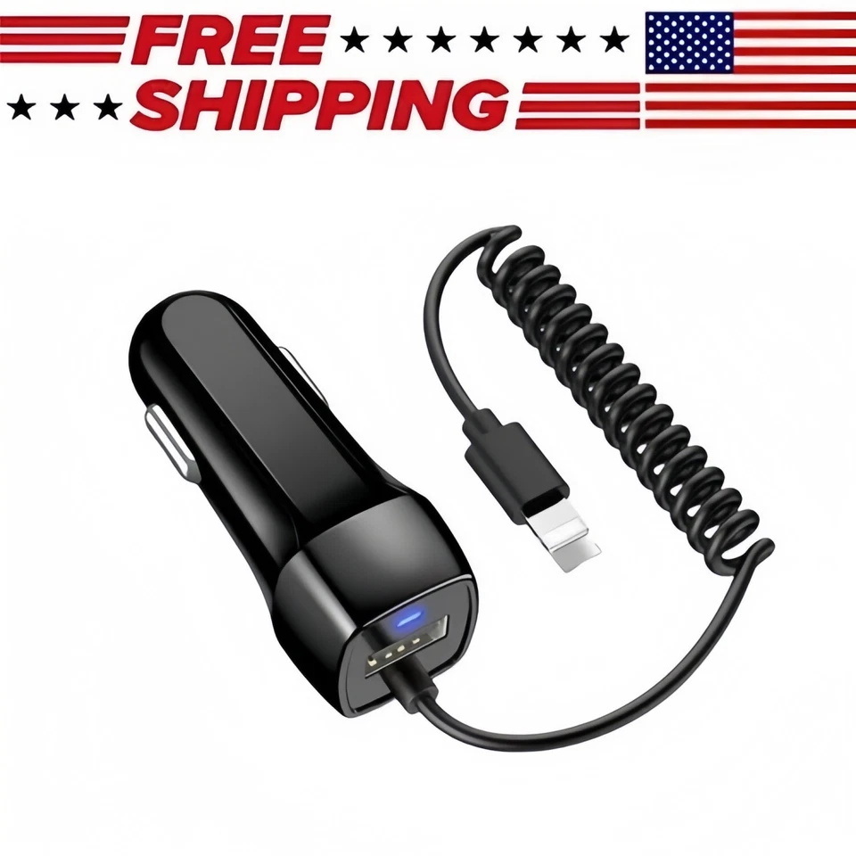 Fast Charging Car Charger Adapter for iPhone 14 13 12 11 Pro Max XS XR 6 7 8 US