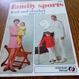Family Sports Knit And Crochet Star Book No. 219 Sizes 2-44 Pattern Booklet - Picture 1 of 9