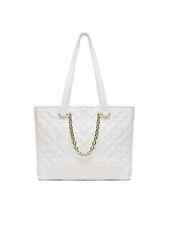 Woman shoulder bag Love Moschino shopper white faux leather with double handles
