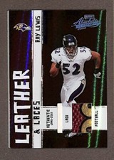 2005 Playoff Absolute Memorabilia Leather & Laces Ray Lewis Dual Patch /25