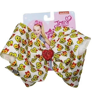Girls Hair Bows Clip JoJo Siwa Bow Collection White Red Heart Emojis Accessories - Picture 1 of 6