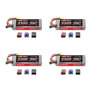 Venom 35C 3S 3300mAh 11.1V LiPo Hard Case Battery with UNI Plug x4 Packs - Picture 1 of 3