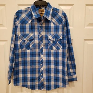 COEVALS CLUB Men's Western Cowboy Long Sleeve Pearl Snap Casual Work Shirts - Picture 1 of 10