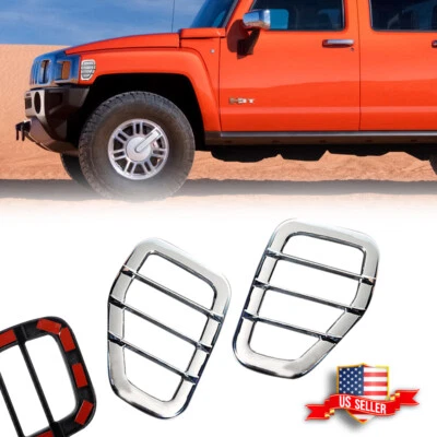 Cubiertas protectoras de luz delantera cromadas plateadas para Hummer H3 2006-2010 Foto 1 de 4