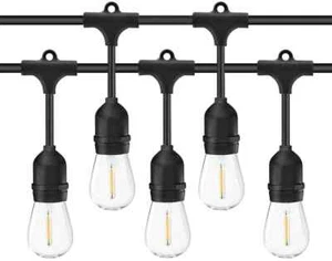 Catena Stringa NERA luminosa 20 metri prolungabile 20 Lampade LED e27 luce IP65 - Foto 1 di 11