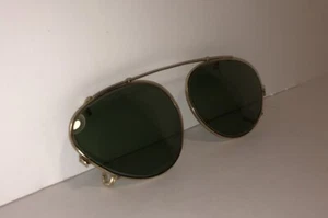 Vintage 1950s Bausch & Lomb Aviator Style Clip-on Cat Eye 50 mm Sunglasses Used - Picture 1 of 10