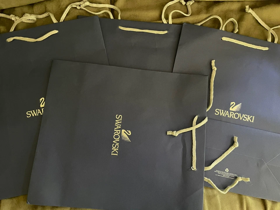 Nuevo Swarovski Azul Papel Regalo Bolsa de Compras Lote de 3 Tamaño, 4", 6", 9" 12" Longitud Foto 1 de 1