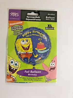 Bob Esponja Feliz Cumpleaños Globo Holográfico Lámina Ponte Bien Pronto Lote de 5 Foto 1 de 4