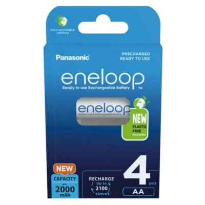 4 x Panasonic Eneloop AA batteries 2000mAh Rechargeable Ni-MH Accu LR06 BK-3MCCE - Image 1 of 3